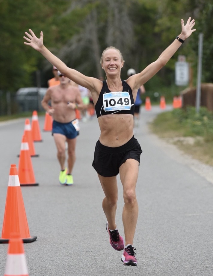 Maggie Dunlop-Juarez competing in a road race
